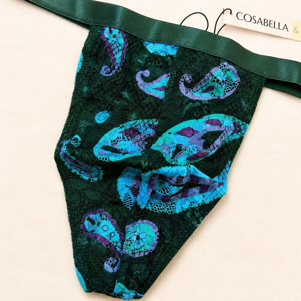 COSABELLA Never Say Never Congo Paisley Italian‎ Thong Men's - Size L / NWT